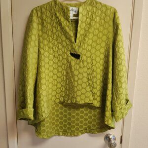 Women's Vintage Joseph Ribkoff Lime Green Hi-Lo Swing Jacket Size 10